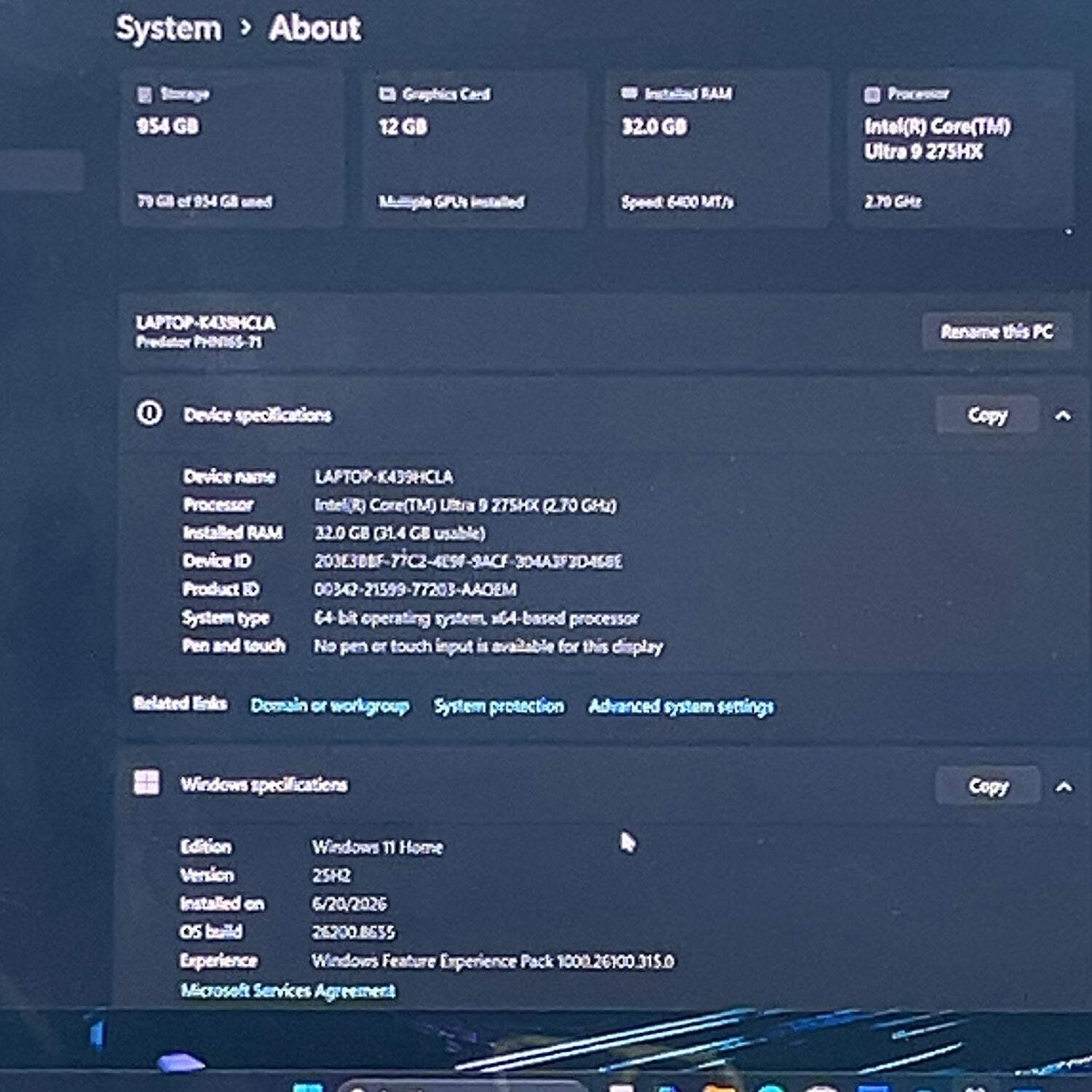 Acer Predator Helios Neo 16 Ultra 9 275HX 32GB RAM 1TB SSD GeForce RTX 5070 Ti