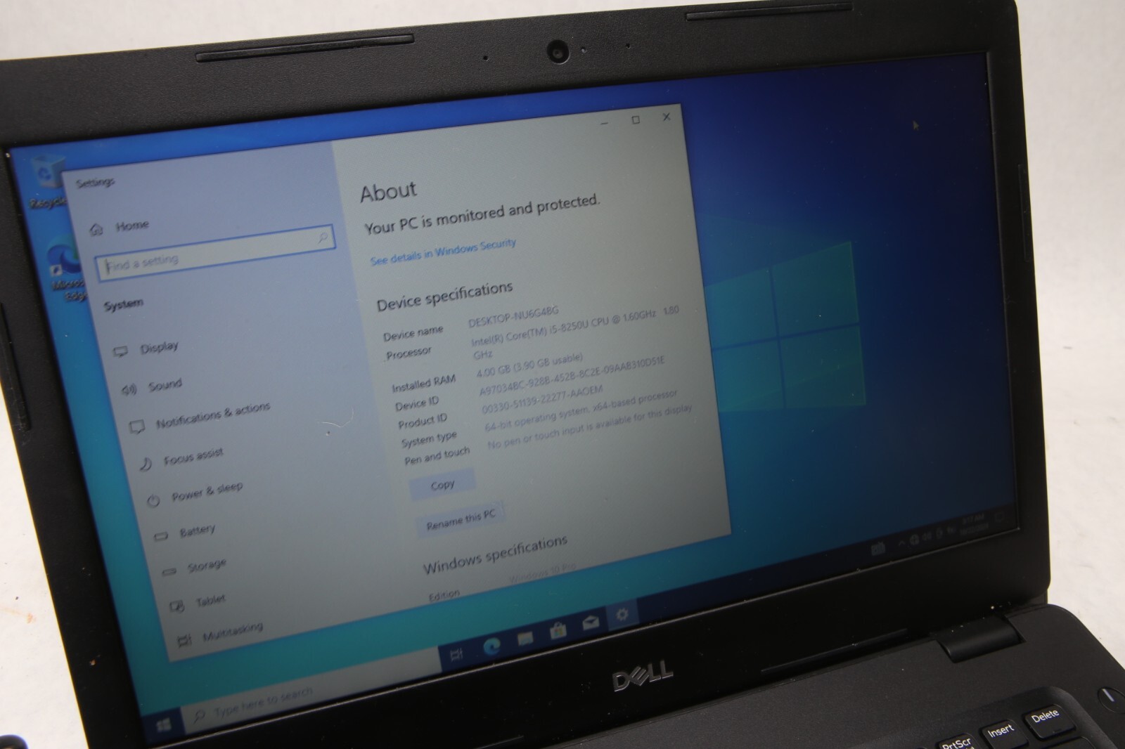 Dell Latitude 3490 14″ Laptop 240GB SSD 4GB RAM i5-8250u 1.60GHz Win10 READ E61