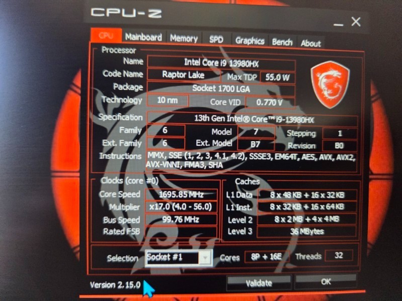 MSI Vector 16 HX A13VHG-464US 16″FHD+ i9-13980HX 1TB SSD 32GB RTX 4080 12GB