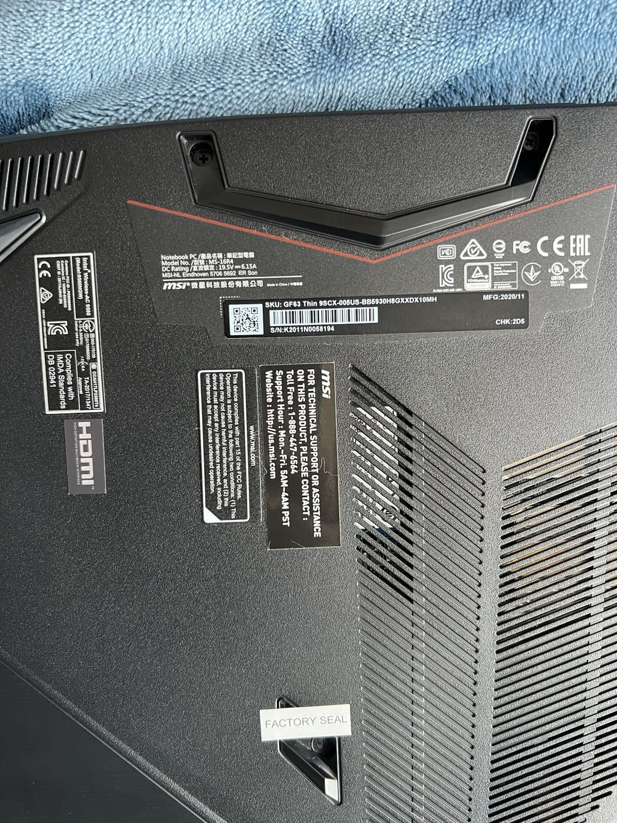 MSI GF63 Thin 15.6″ Gaming Laptop