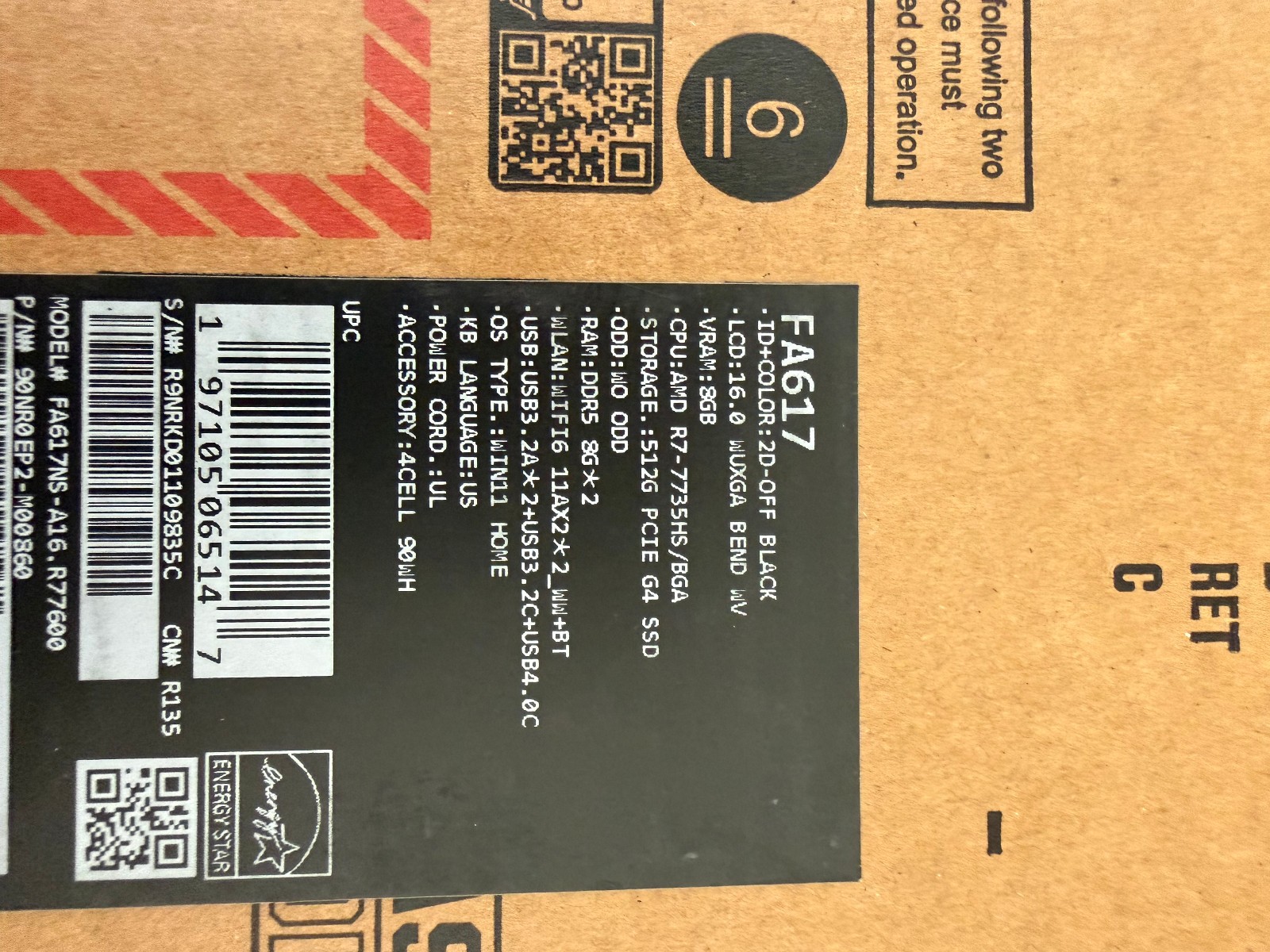 ASUS TUF Gaming A16 16″ 165Hz Ryzen 7 7735HS 16GB DDR5 512GB SSD RX 7700S W11H