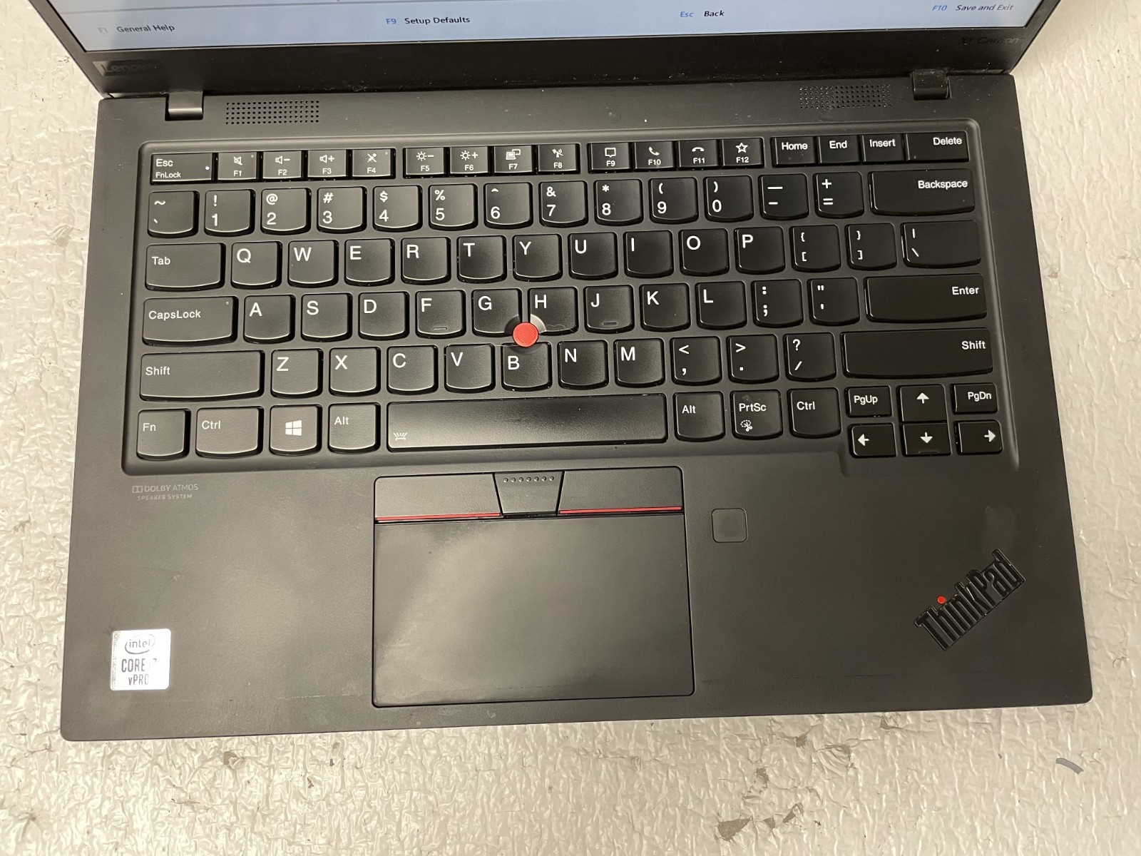 Lenovo X1 Carbon 8th Gen Core i7-10610U @1.80GHz 16GB RAM NO SSD For Parts