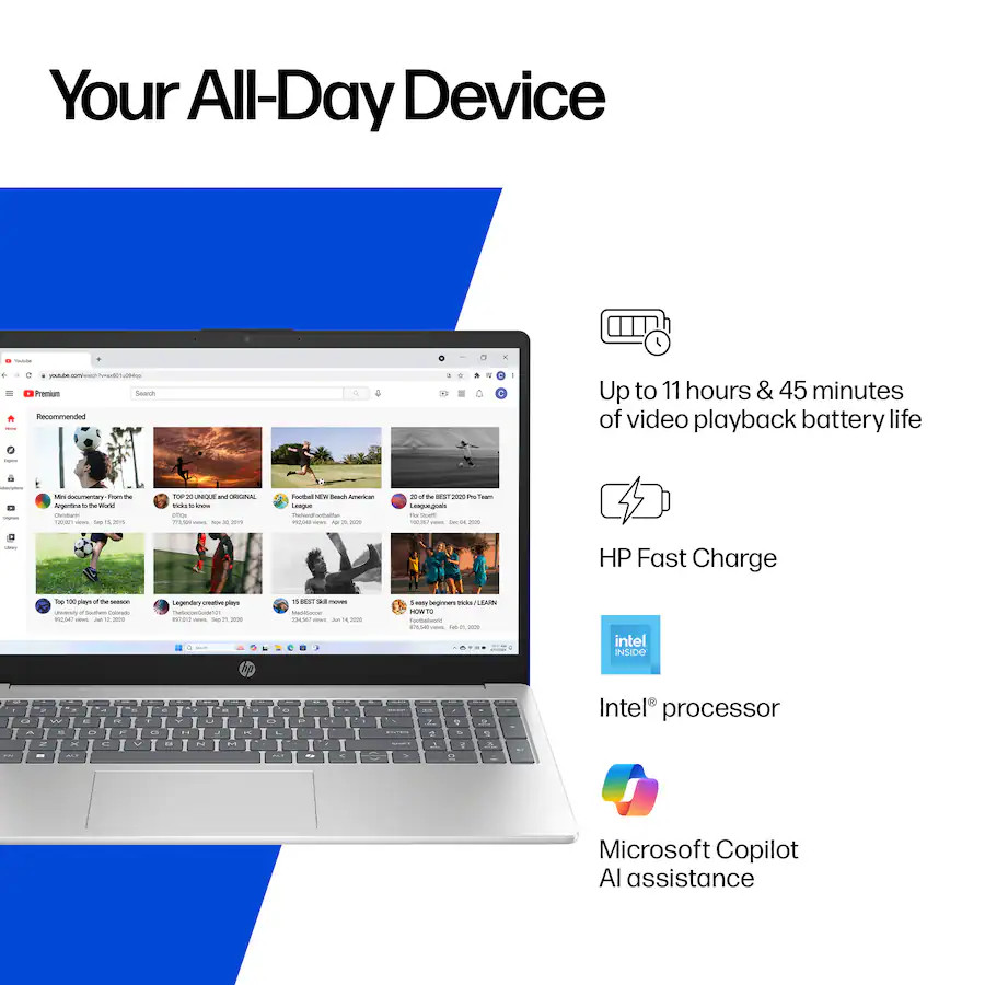 New HP 15.6″ HD Intel 4-Core N100 4GB 128GB UFS WiFi 1TB Cloud 1 Year Office 365
