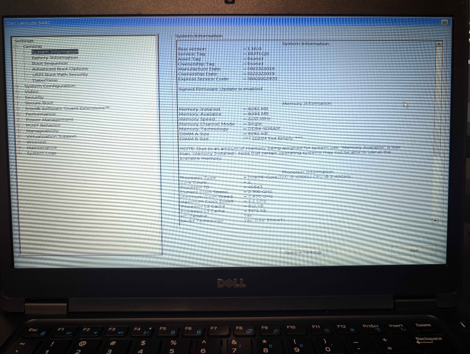 Dell Latitude 5480 14″ i5-6300U 8GB 256GB SSD Win 10 Pro NEW Battery & Cover AC