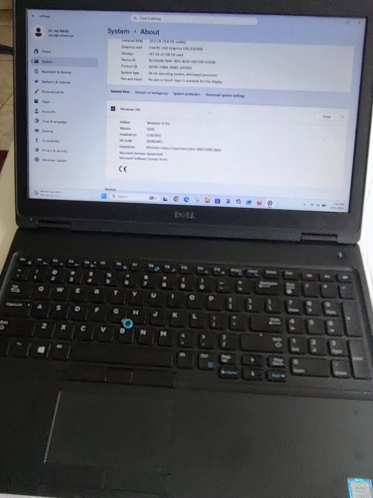 Dell Latitude 5591 2.60 GHz/ i7 8850H/32GB/238GB SSD/15.6″ FHD/ USB/ Office 2021