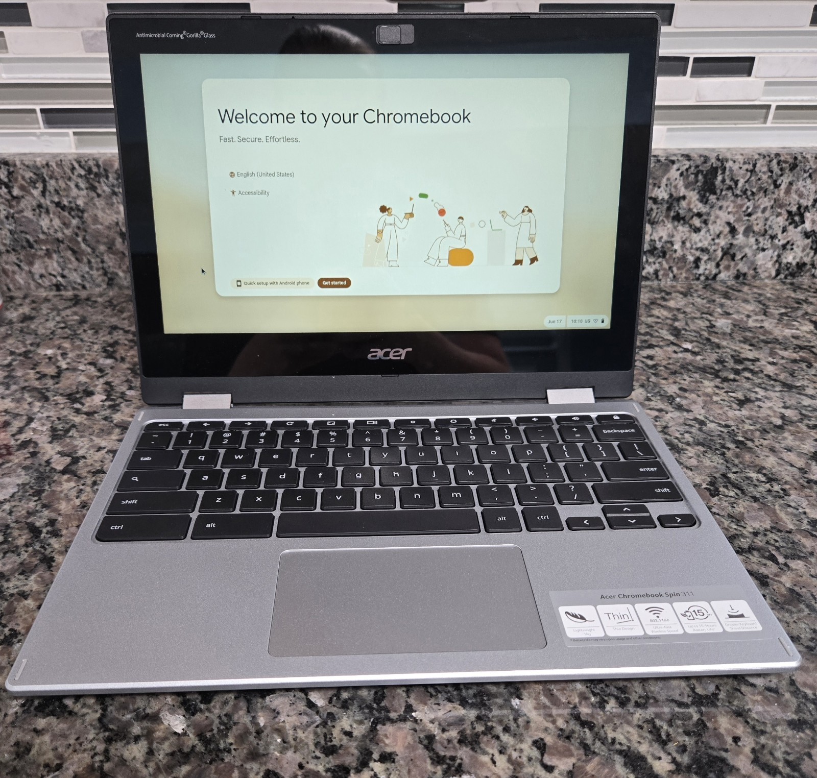 Acer Convertible Chromebook Spin 311, 11.6″ HD IPS Touch 4GB RAM, 32GB eMMC