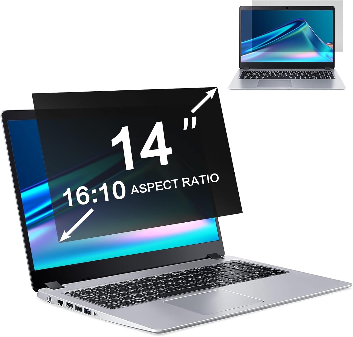 14″ Privacy Screen Filter for 16:10 Laptops – Anti-Peeping, Anti-Glare, ZOEGAA