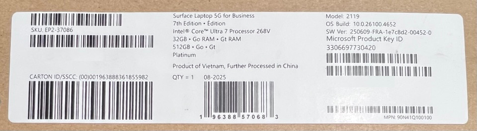Microsoft 13.8″ 5G Surface Laptop-7 Intel Ultra 7 32GB 512GB – Copilot+ PC