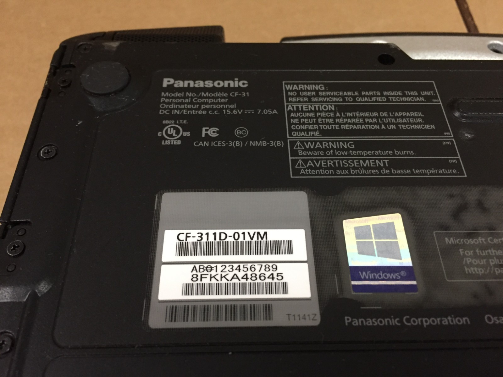Panasonic Toughbook CF-31 MK5 i7-5600U 16GB RAM 256GB SSD Touch GPS DVD No AC