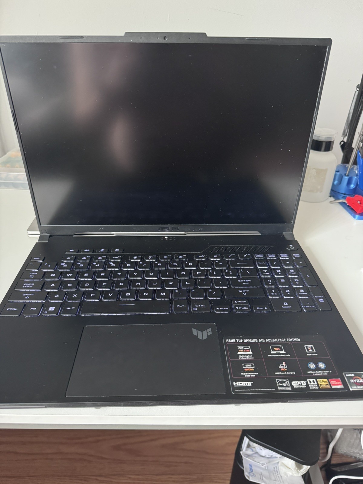 ASUS TUF A16 Gaming Laptop Ryzen 7 7735HS, AMD RX 7700S No Ram/ No Ssd For Parts