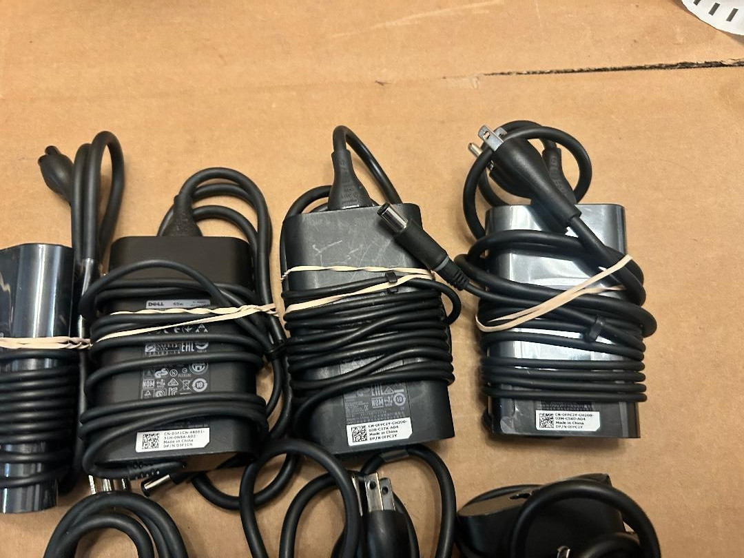 Qty.13 Dell 65W Laptop Adapters 03F1CN 0FPC2Y 06TFFF 0JNKWD