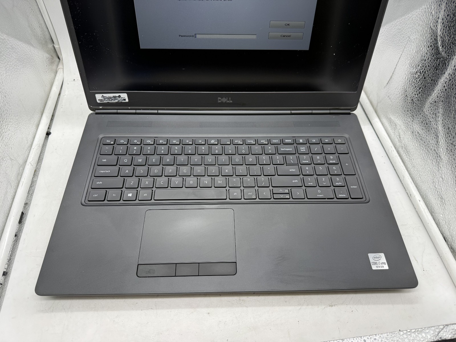 Dell Precision 7750 I7-10850H Nvidia Quadro T1000, No SSD Bios LOCK