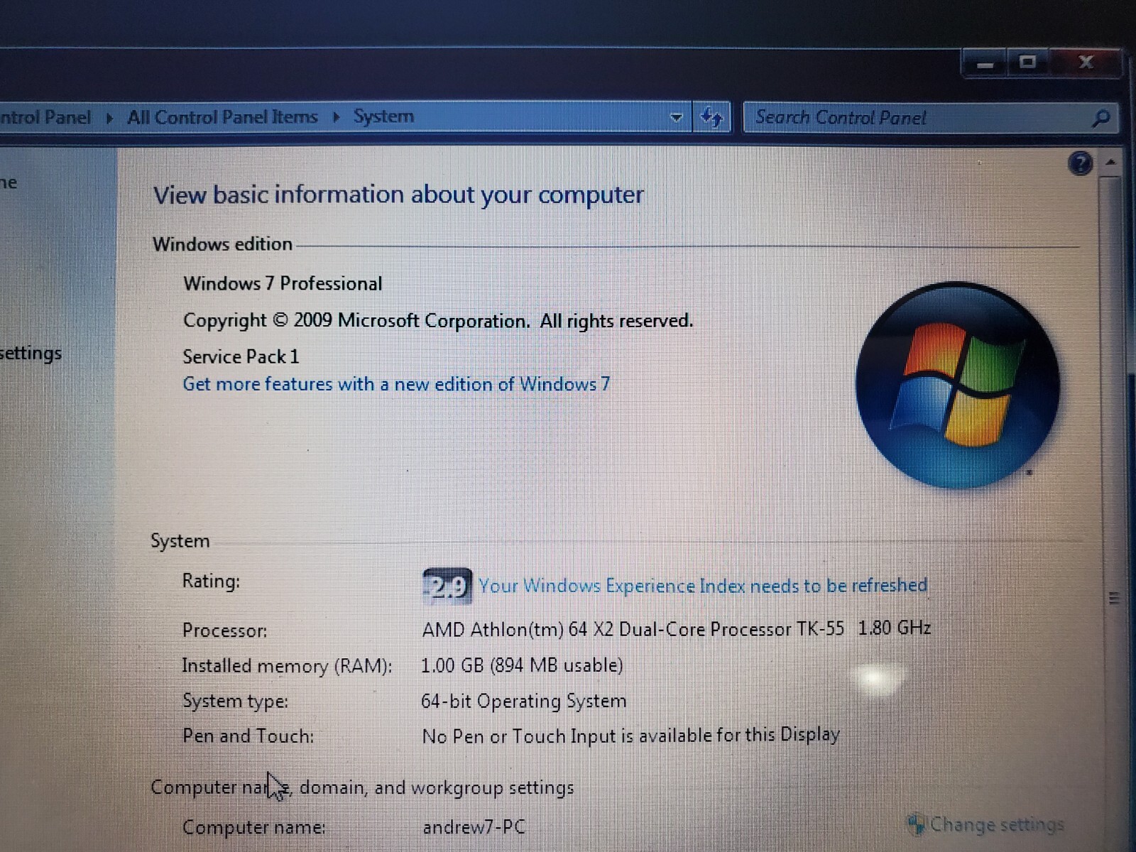 RETRO DELL LAPTOP Dell Inspiron 1501, AMD Athlon 64 X2 1GB RAM. With Charger