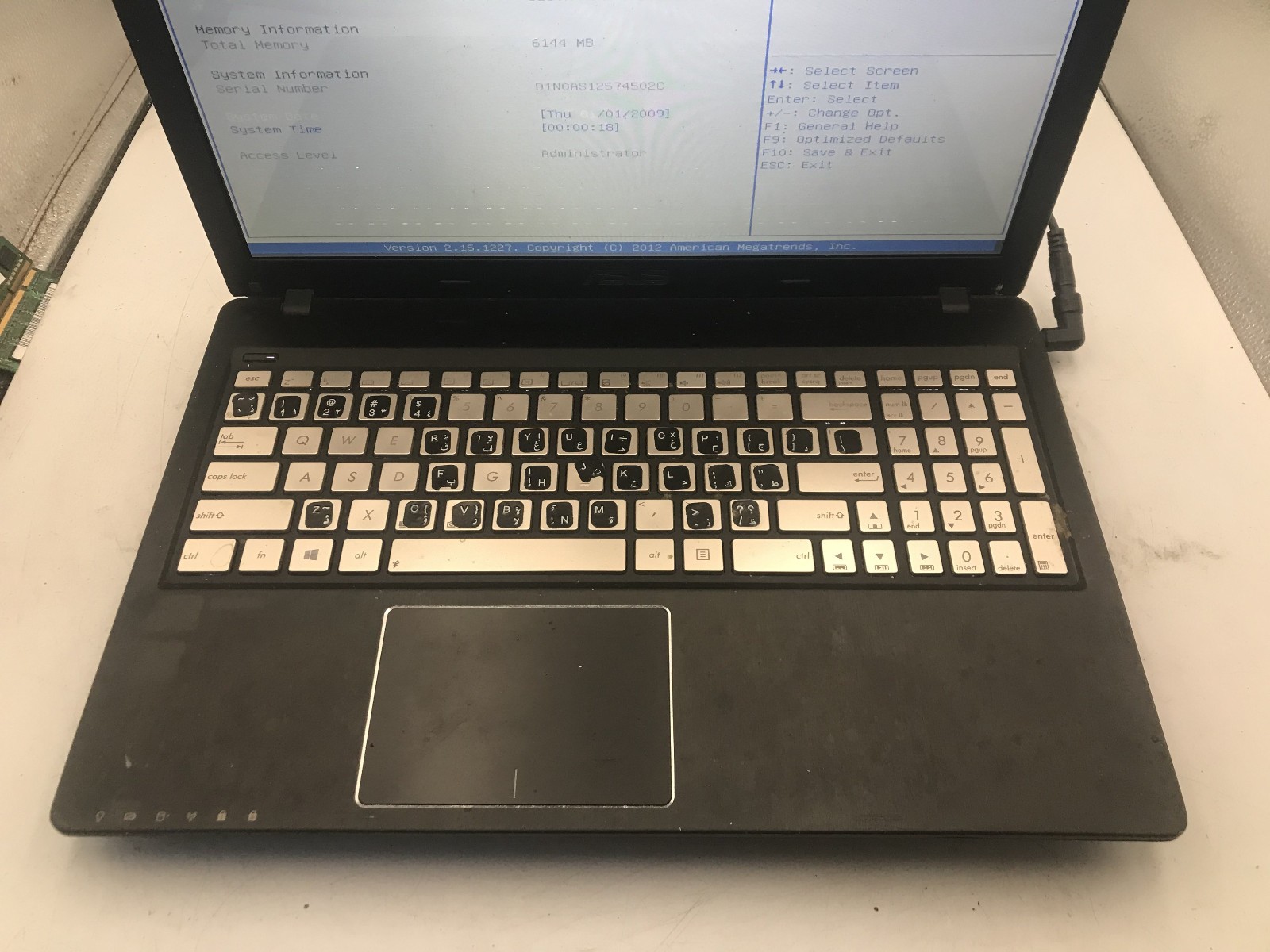 ASUS Q500A NOTEBOOK – BOOTS TO BIOS – INTEL I5 3210M – 6GB RAM – 15″ – READ – BB