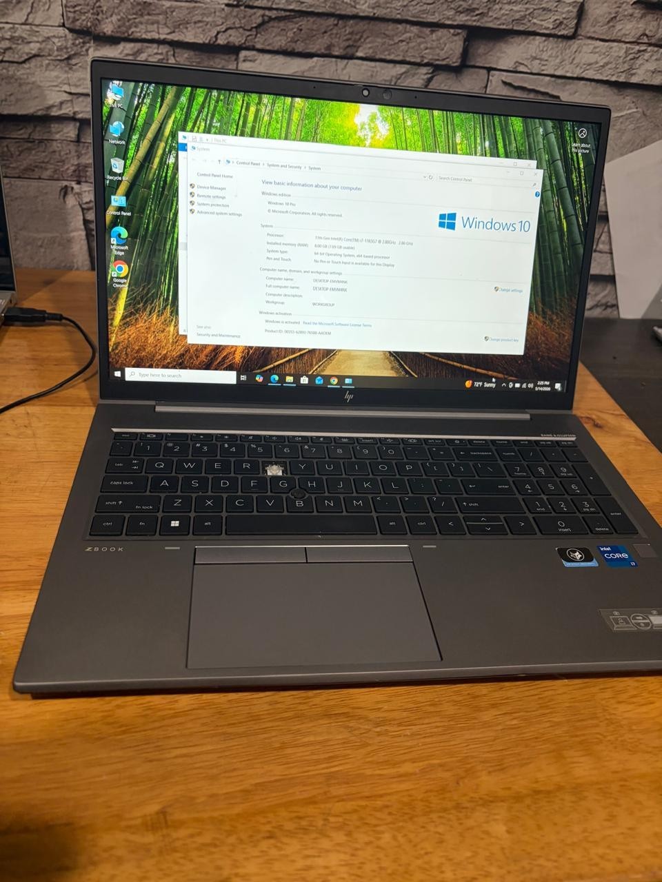 HP ZBook Firefly 15 G8 i7-1165G7 2.80GHz 8GB RAM 256GB SSd NViDIA T500 W 10PRO