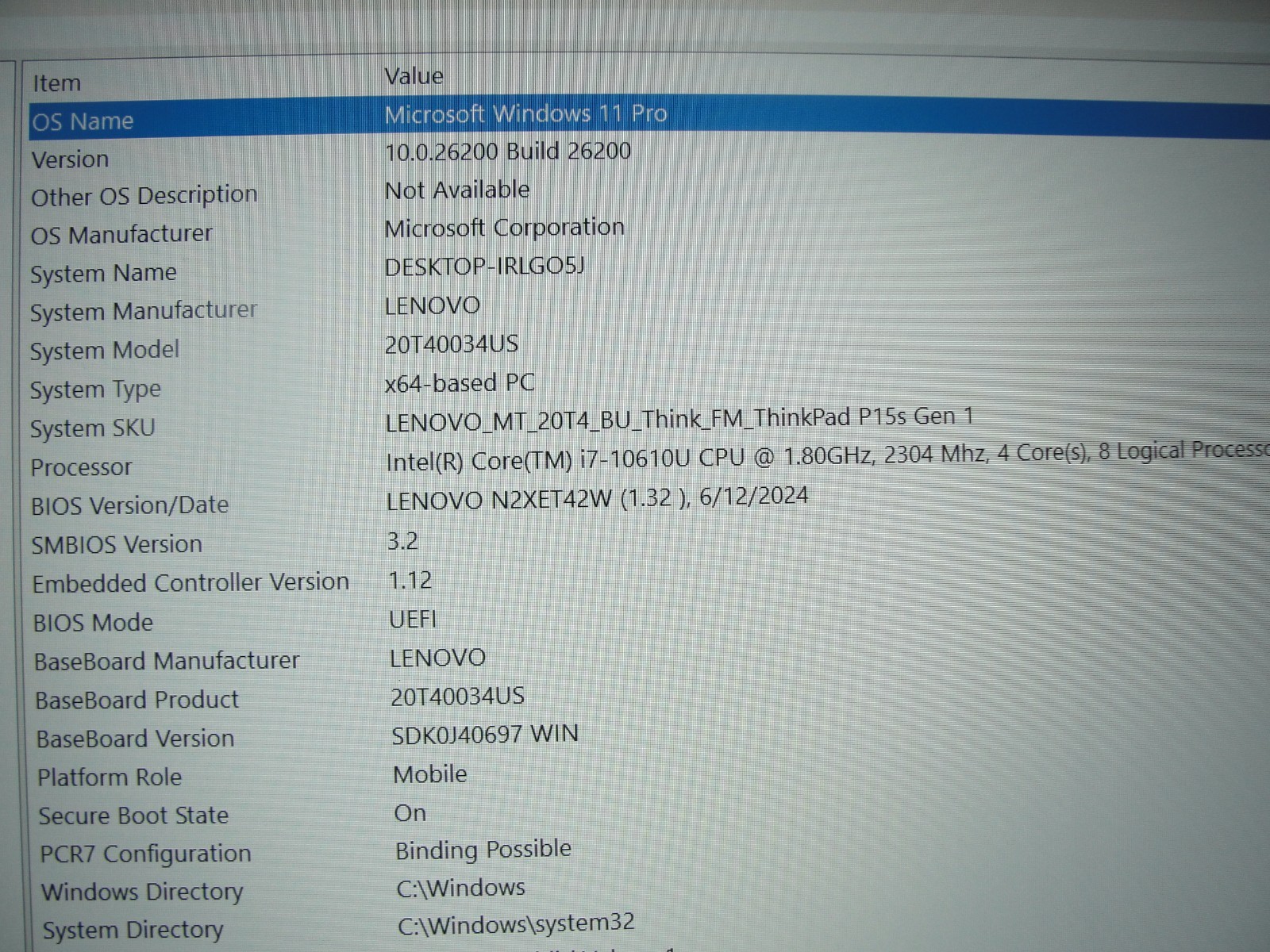 Lenovo ThinkPad P15s Gen 1 15.6″FHD i7-10610U 1.8GHZ 32GB RAM 1TB SSD NV P520+PA