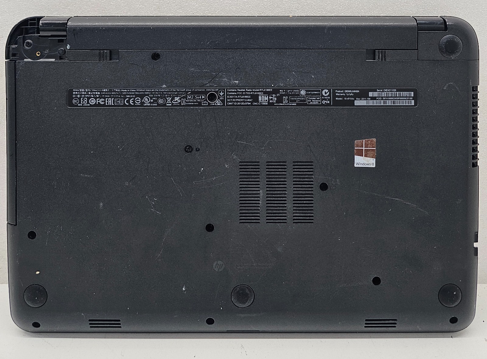 HP 15 TS 15-r015dx Laptop Intel Core i3-4010U 4GB Ram NO HD/OS (FL)