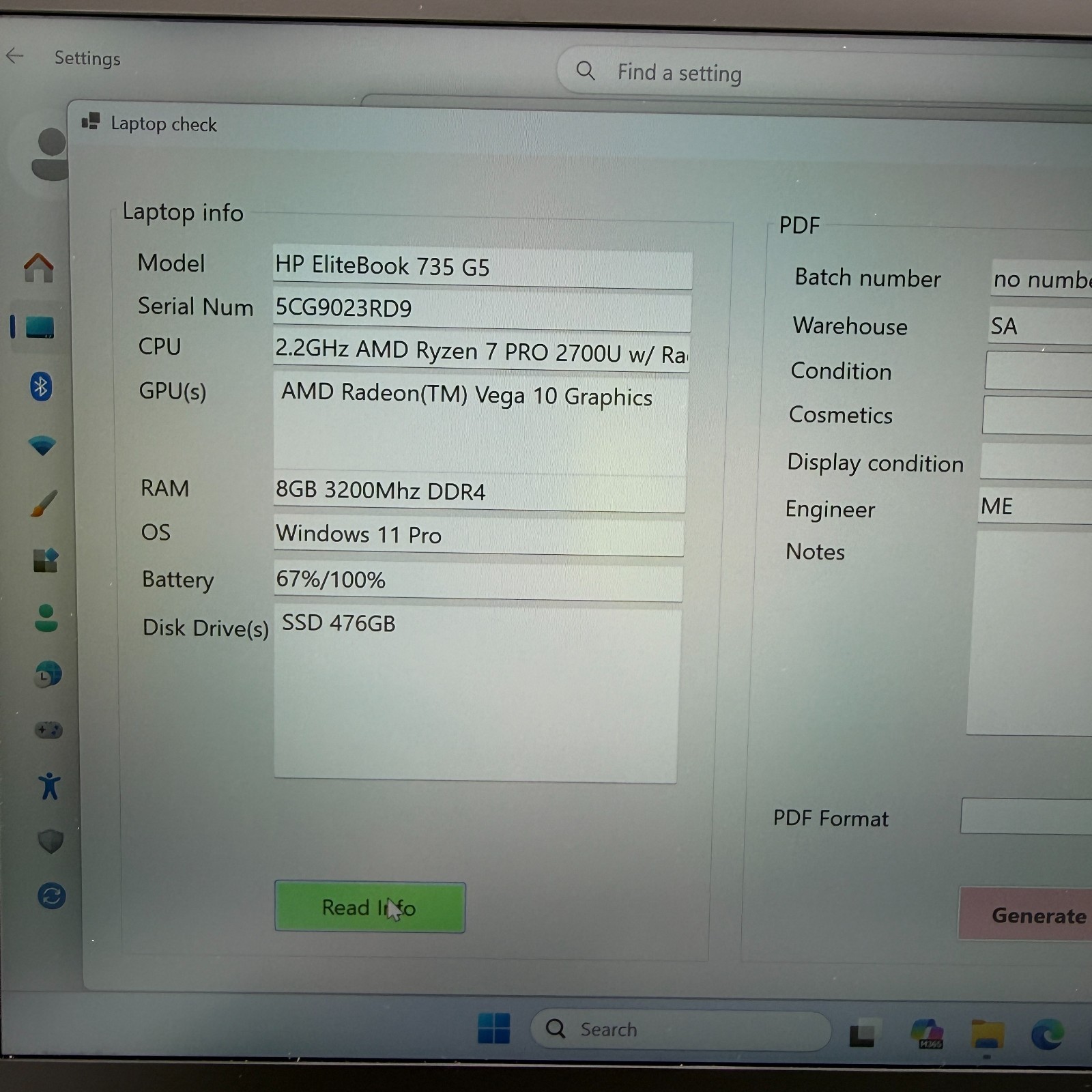 HP EliteBook 735 G5 13.3″ Ryzen 7 Pro 2700U 8GB 512GB SSD Win 11 Pro Good