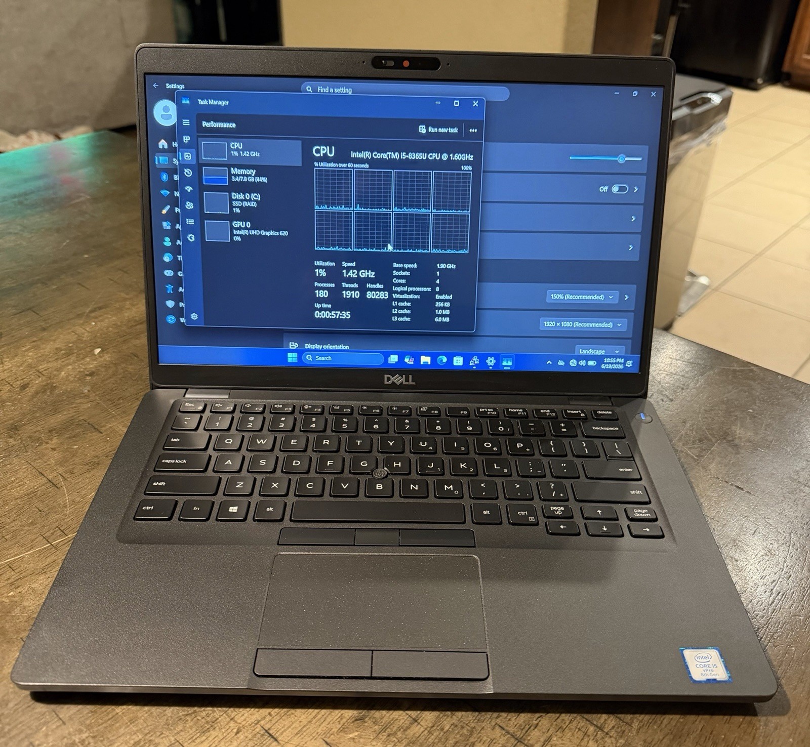 DELL LATITUDE 5400 INTEL CORE I5-8365U 8GB RAM 256GB NVME 14IN TOUCH CAM WIN11