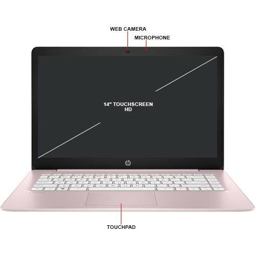 HP Stream 14-cb172wm 14″ (64 GB, Intel Celeron N4000, 1.10 GHz, 4 GB) Blue& Pink