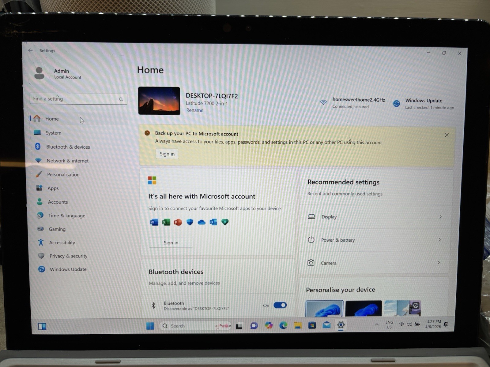 Dell Latitude 7000 2-in-1 Laptop Touchscreen i5 8GB RAM 256GB SSD