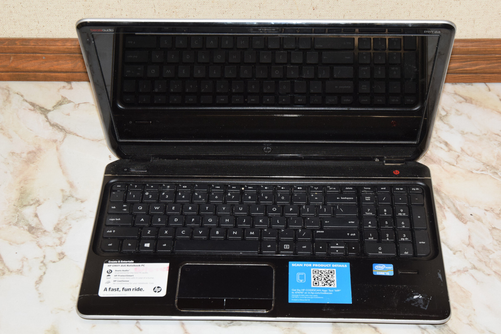 DEAD JUNK HP Envy dv6-7258nr 15.6″ Laptop Incomplete AS IS Parts Repair