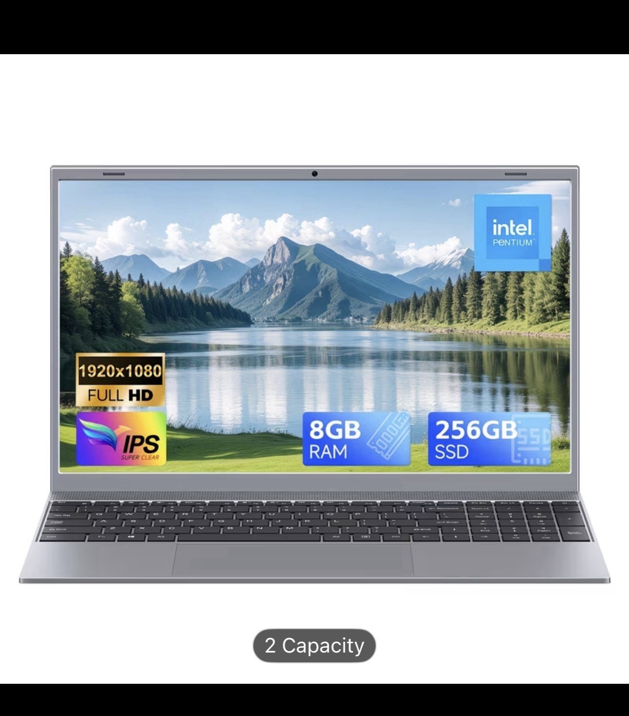 Intel Pentium J3710 15.6″ Laptop 8GB RAM 256GB SSD IPS FHD Stereo Speakers Wi-Fi
