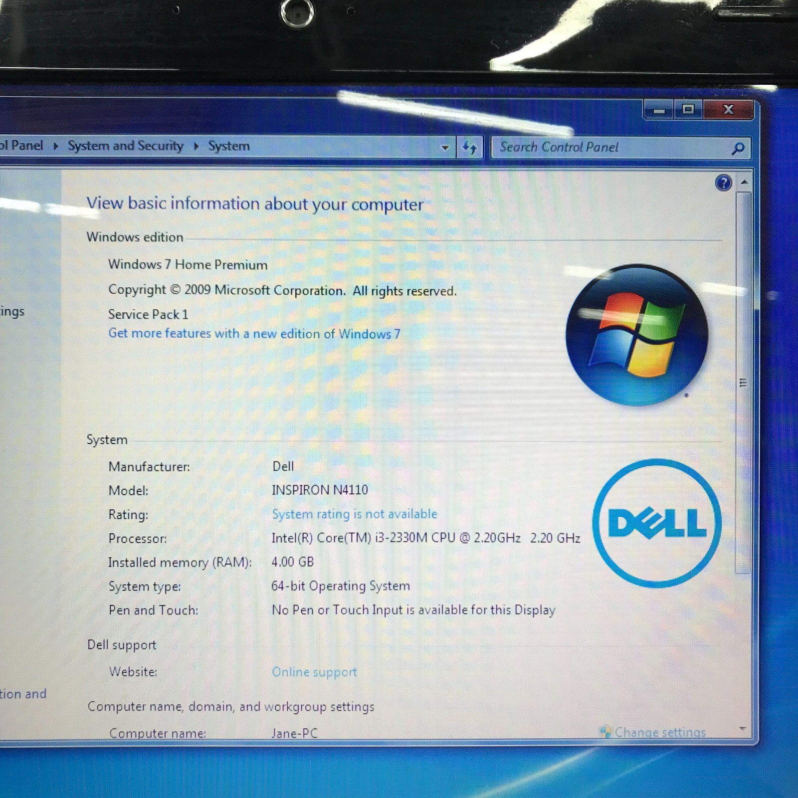 Dell Inspiron N4110 Retro Gaming Laptop i3-2330M 2.20GHz 4GB RAM (Windows 7)