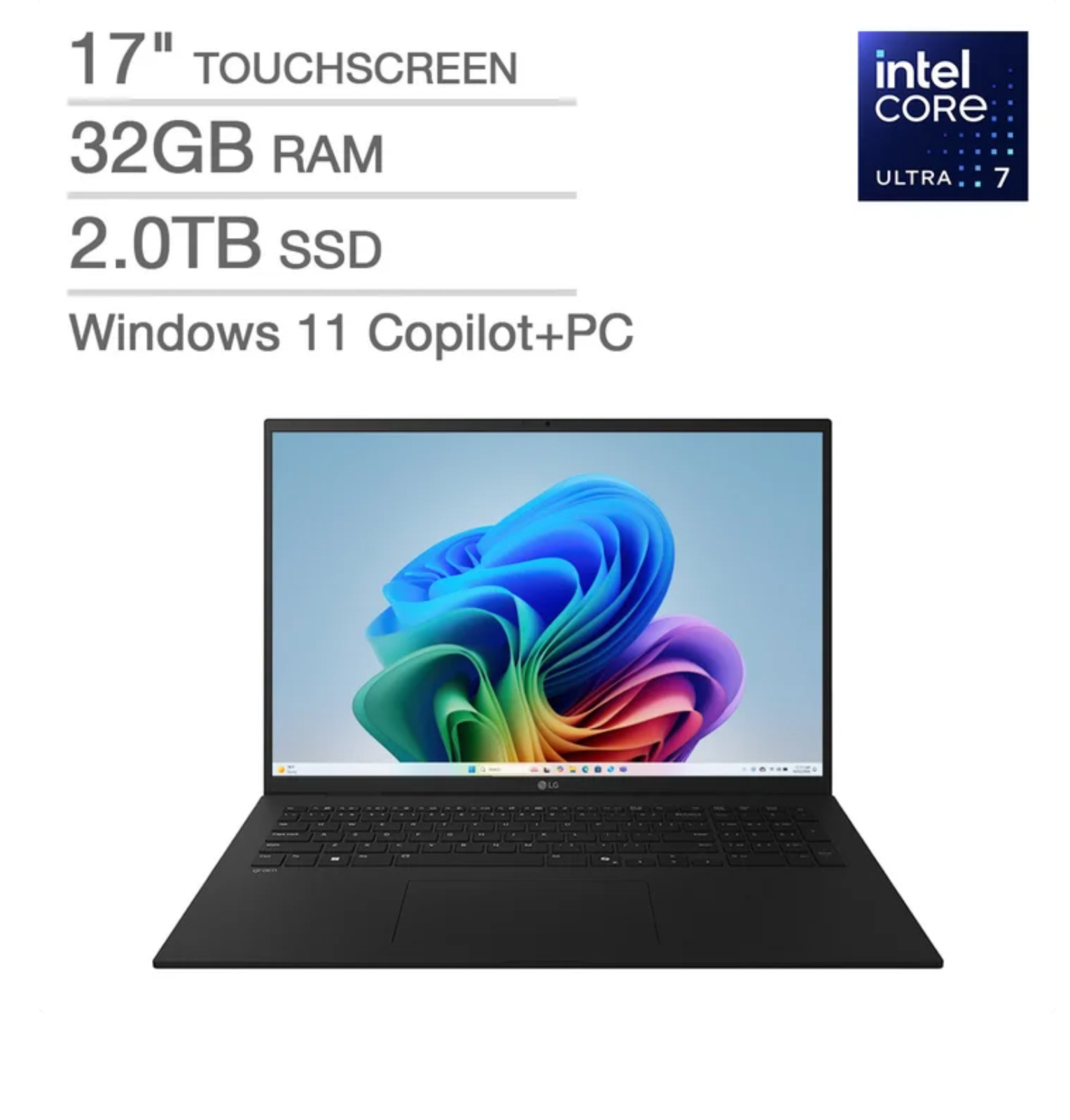 LG gram 17″ Copilot+ PC, Thin and Lightweight Laptop, Windows 11 Home