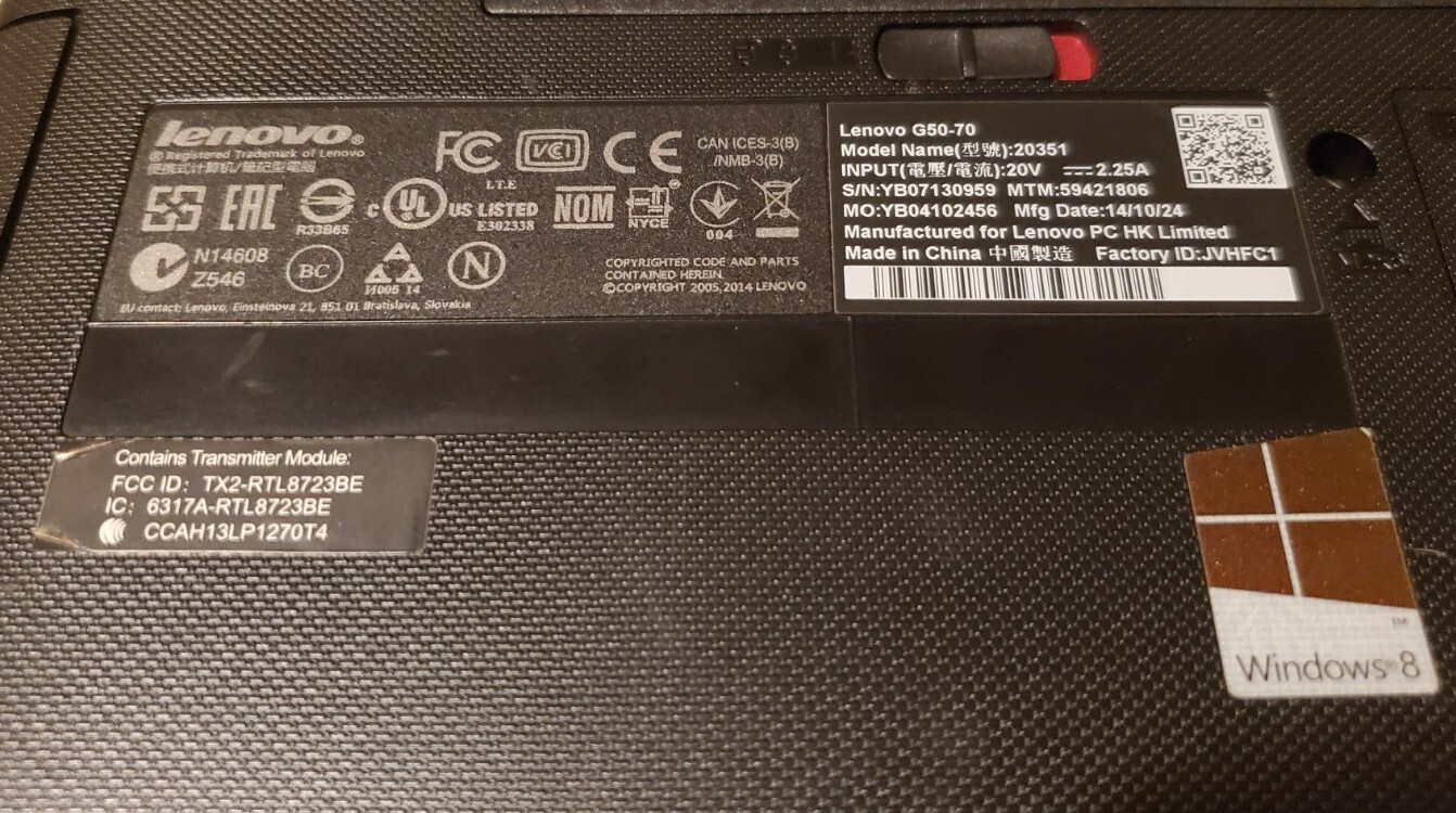 Lenovo G50-80 80L0 15.6″ (Intel i3-4030U 1.90GHz, 4GB, 1TB 5400K HDD, Win 10)