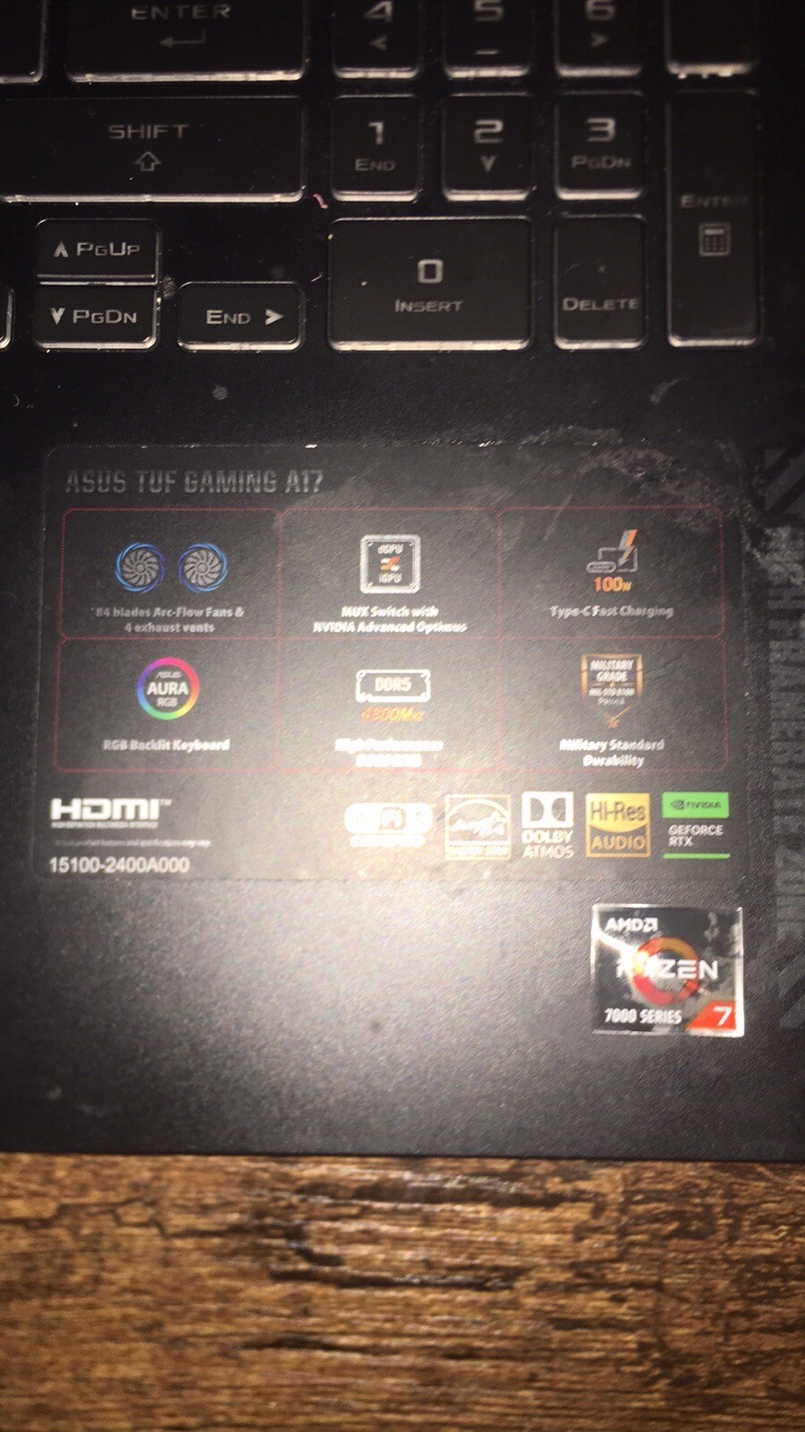 ASUS TUF Gaming F17 17.3” (1TB SSD AMD Ryzen 7 7735HS 3.2GHz 16GB RAM)…