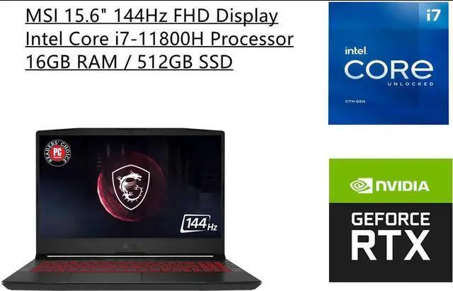 MSI 15.6 in 144Hz FHD 1080p Display i7-11800H NVIDIA GeForce RTX 3070 16GB RAM