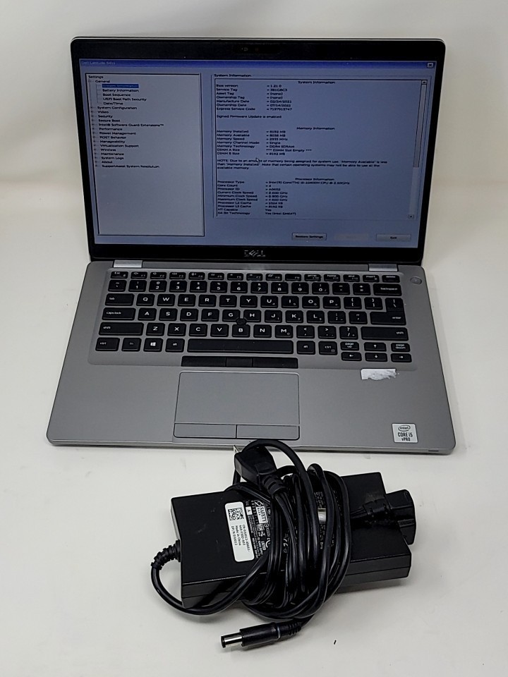 DELL LATITUDE 5411 Laptop Intel Core I5-10400H 8GB 256GB SEE NOTES