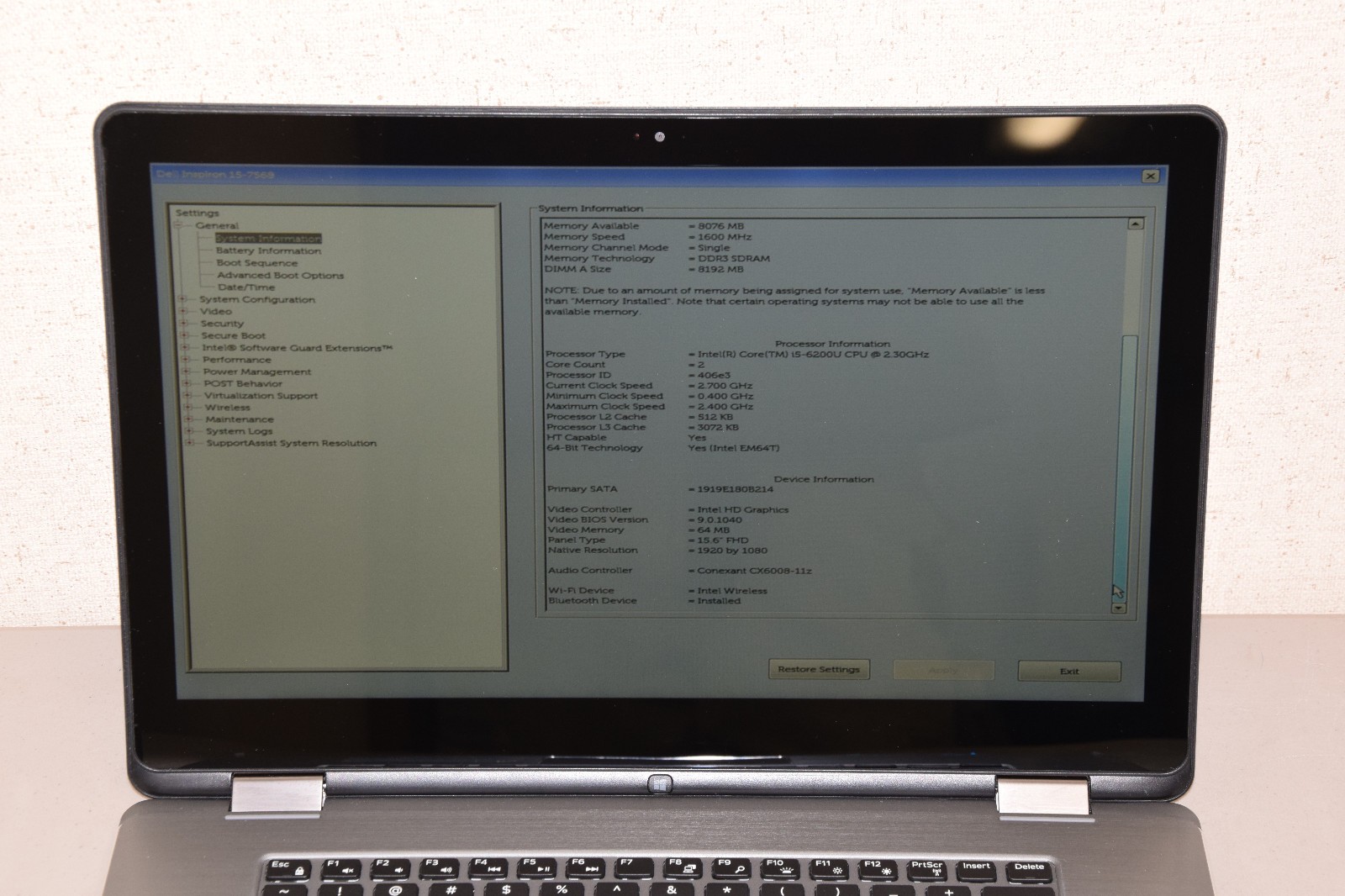 Dell Inspiron 15-7568 15.6″ Convertible Touchscreen i5-6200U 8GB DDR3 240GB SSD