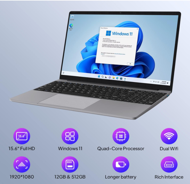 Laptop: Endless Power and Storage 12GB RAM, 512GB SSD, Expandable to 1TB, with 1