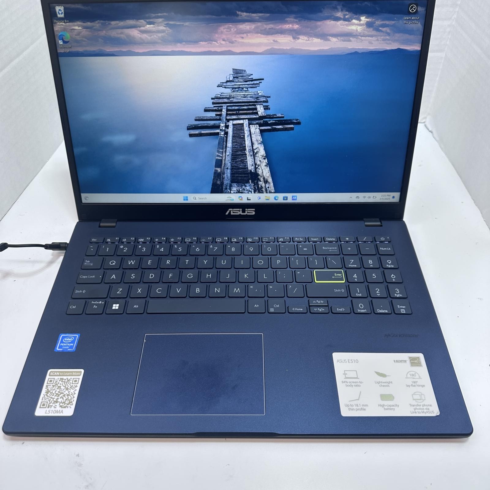 ASUS VivoBook L510MA Laptop, 15.6″ FHD, Pentium N5030, 4GB RAM, 128GB eMMC