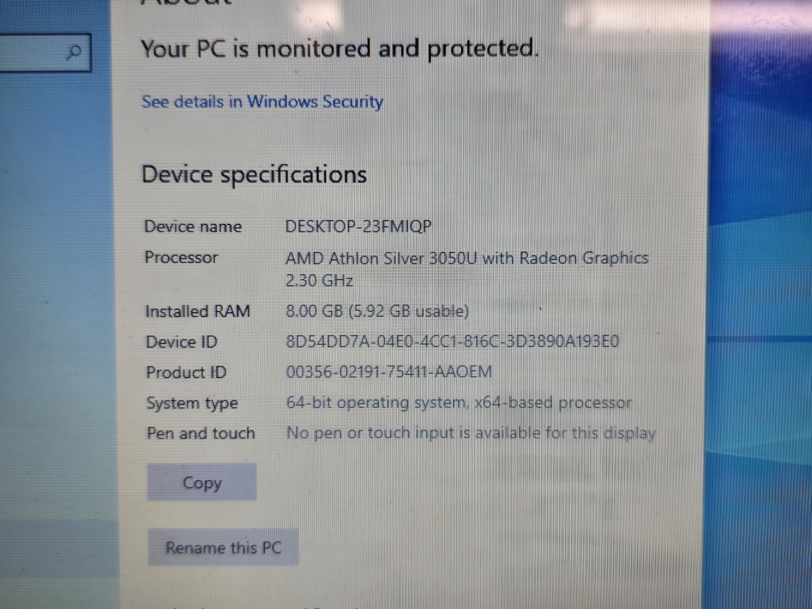 HP 14-dk1003dx 14″ Laptop Notebook AMD Athlon Silver 3050U 8GB RAM 128GB HD