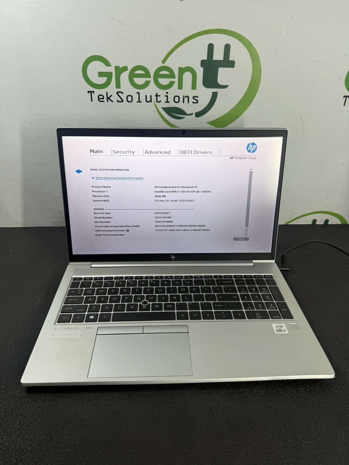 HP EliteBook 850 G7 15.6″ i7-10510U 1.8GHz 4GB DDR4 NO SSD NO BATTERY – READ