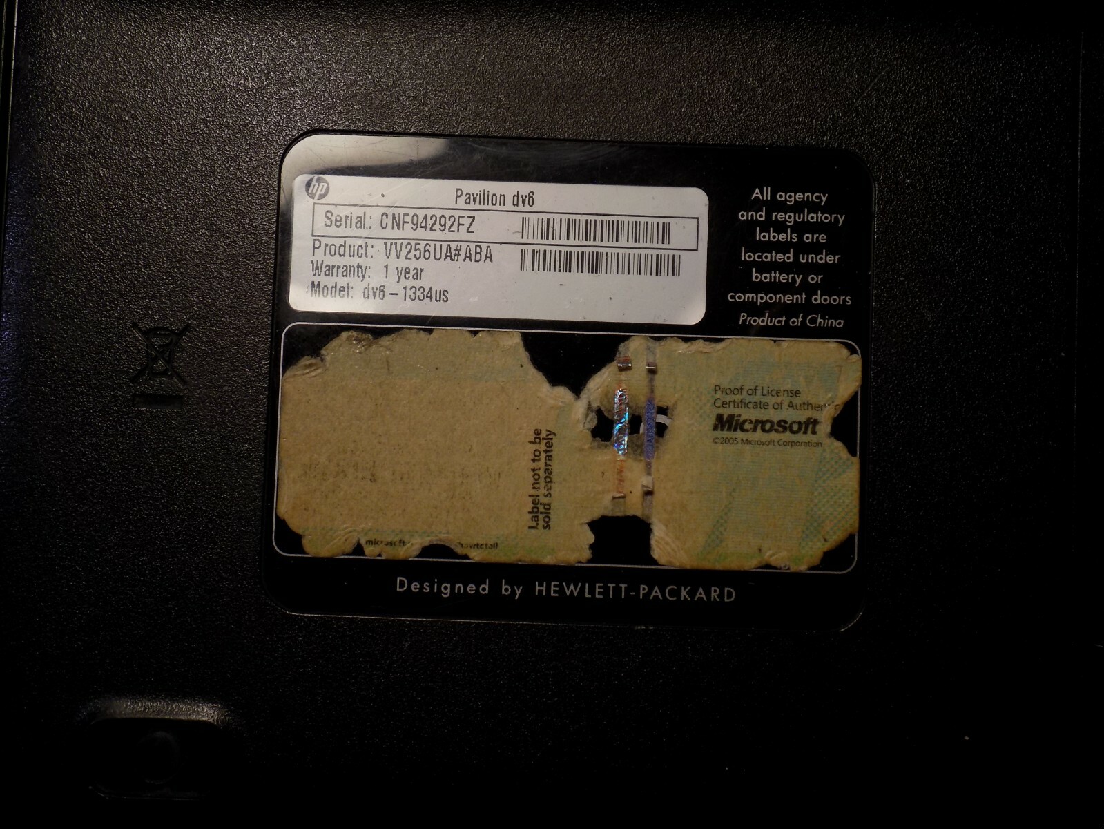 FOR PARTS HP Pavilion dv6-1334us Pentium T4300 4 GB RAM 15.6″ Screen NO HDD