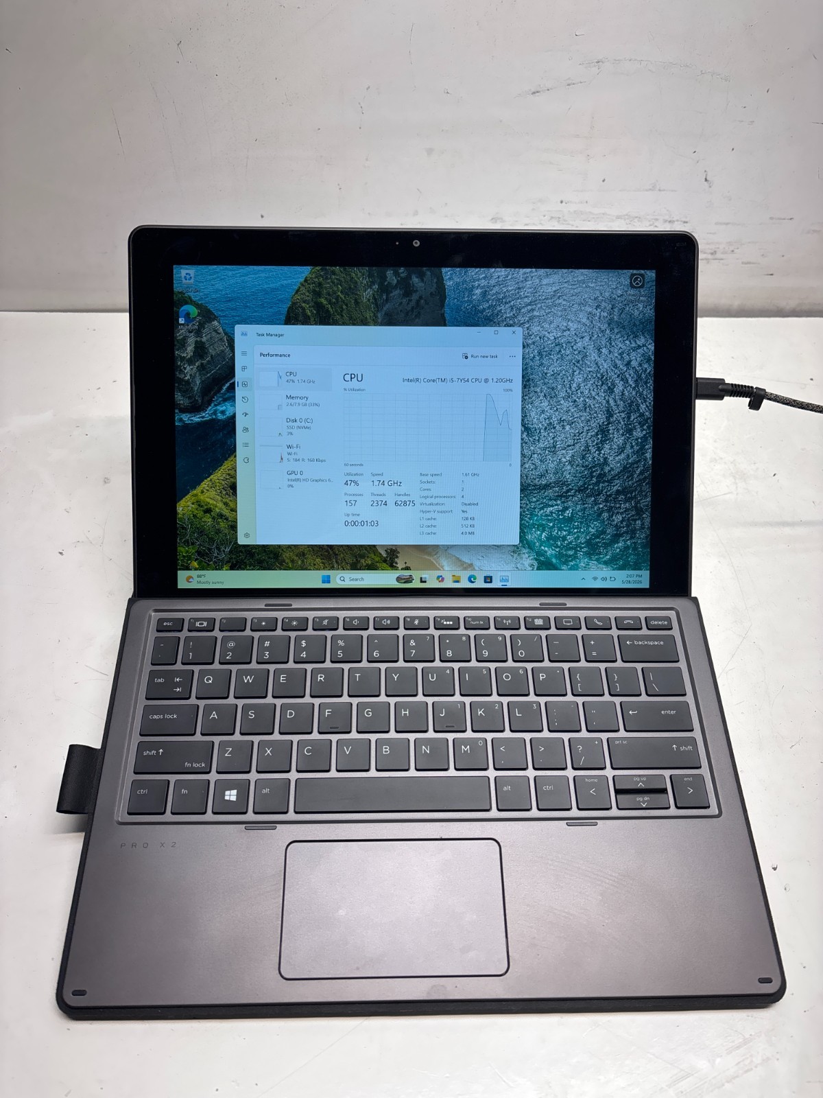 HP Pro x2 612 G2 Intel i5-7Y54 1.20GHz 8GB 256GB SSD WINDOWS 11