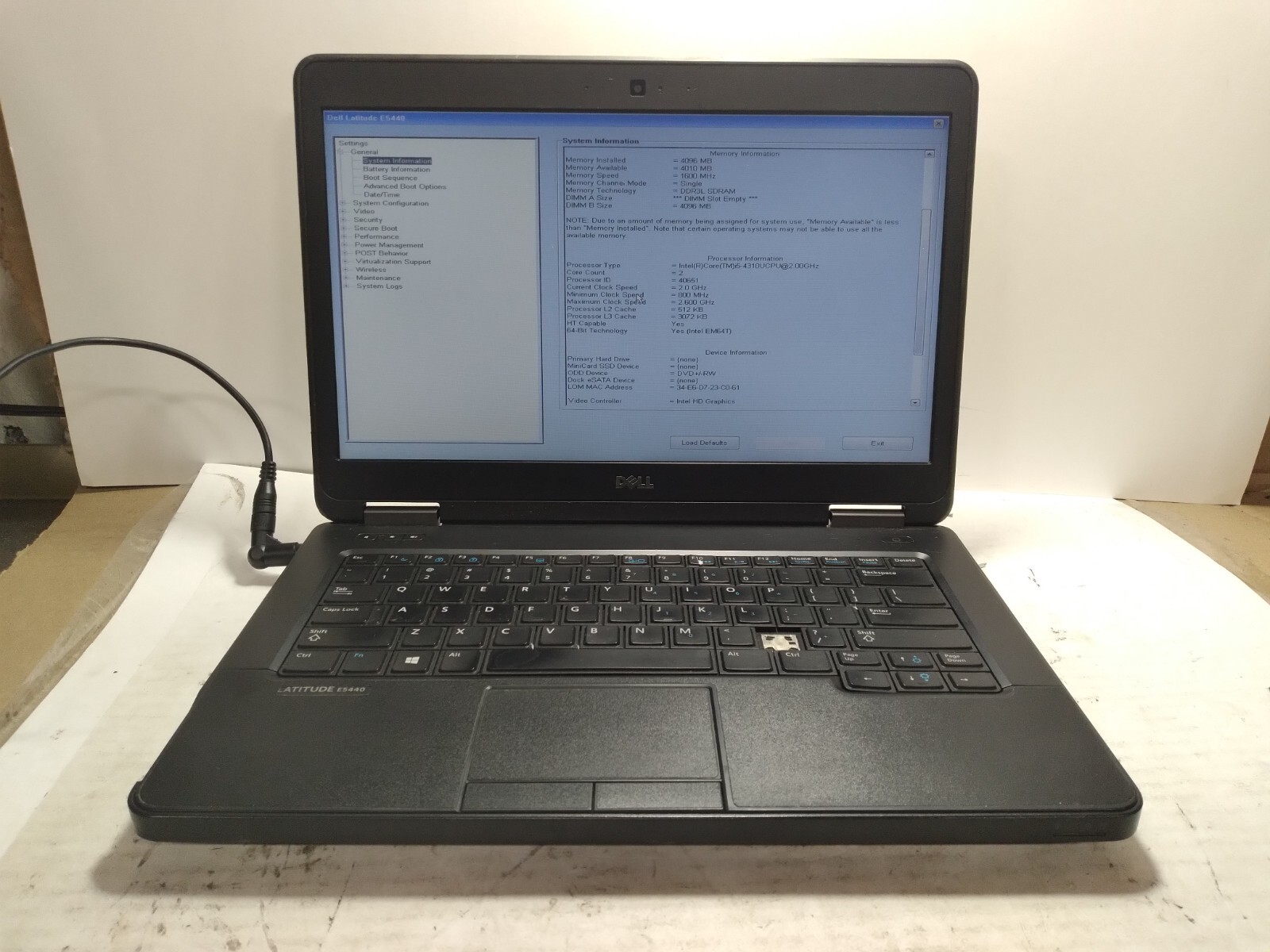 Dell Latitude e5440 w/i5-4310U, 4GB RAM Laptop for Parts/Repair #0225