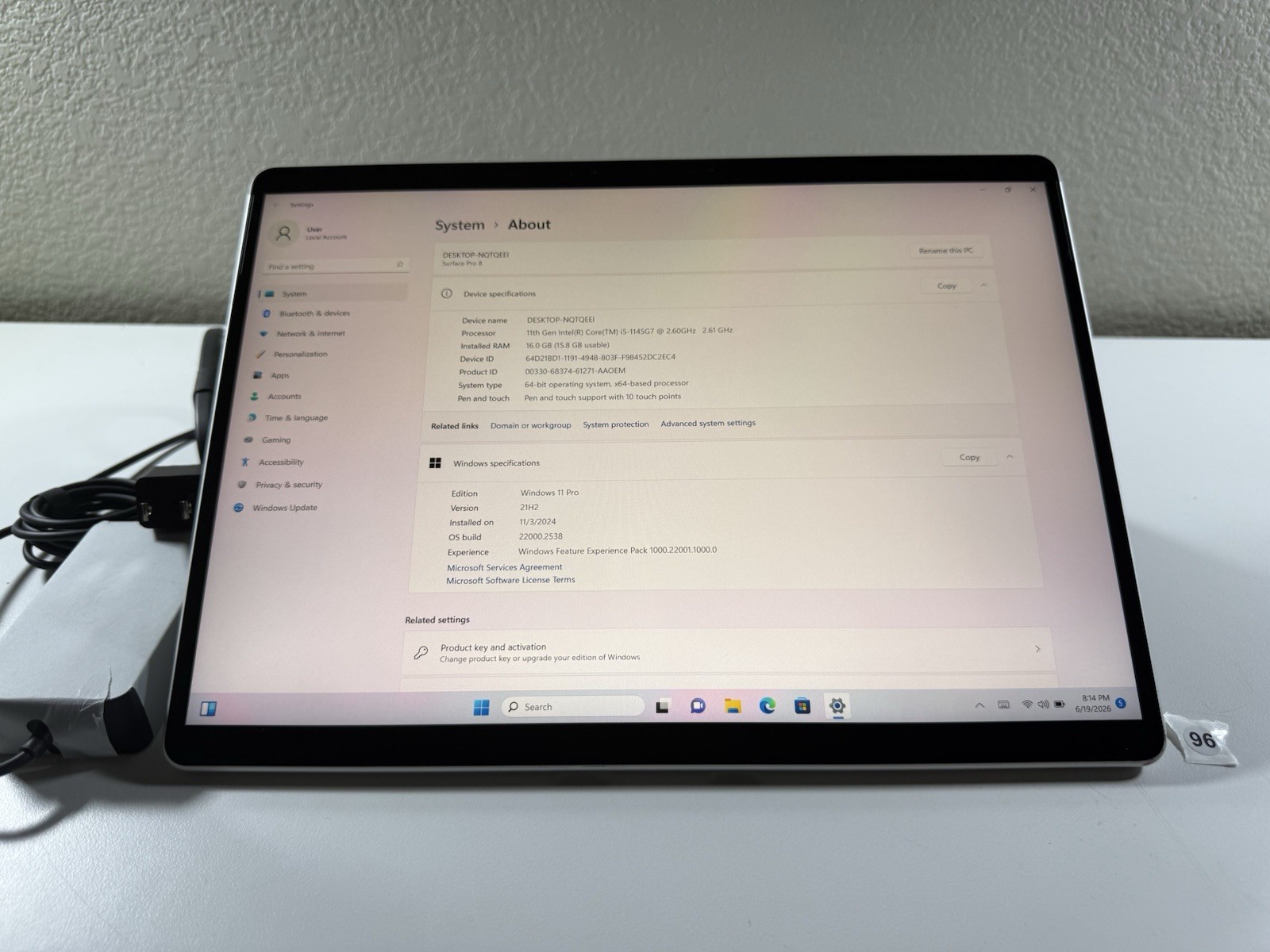 Microsoft Surface Pro 8 (1982) i5-1145G7 – 16GB RAM – 256GB 120Hz – Win 11 Pro