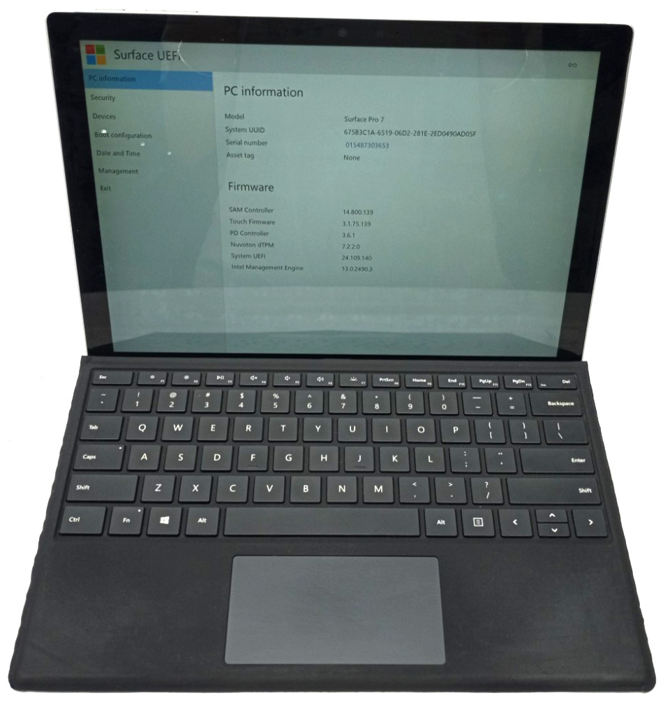 Microsoft Surface Pro 7 TOUCH i3-1005G1@1.20 4GB RAM 128GB NVMe Win11P +MC720*!