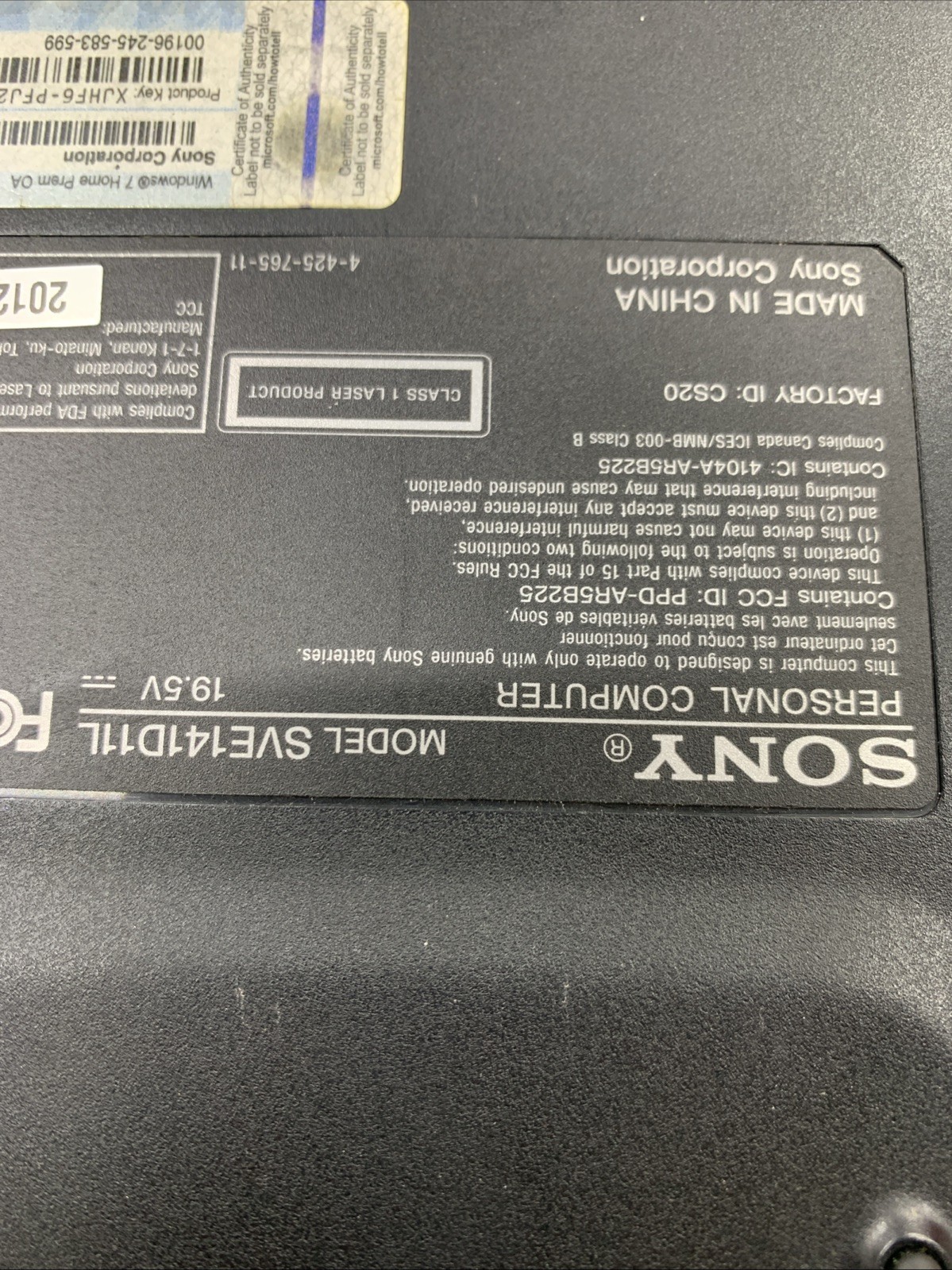 Sony Vaio Laptop SVE141D11L | Intel Core i5 Processor White Parts Only READ