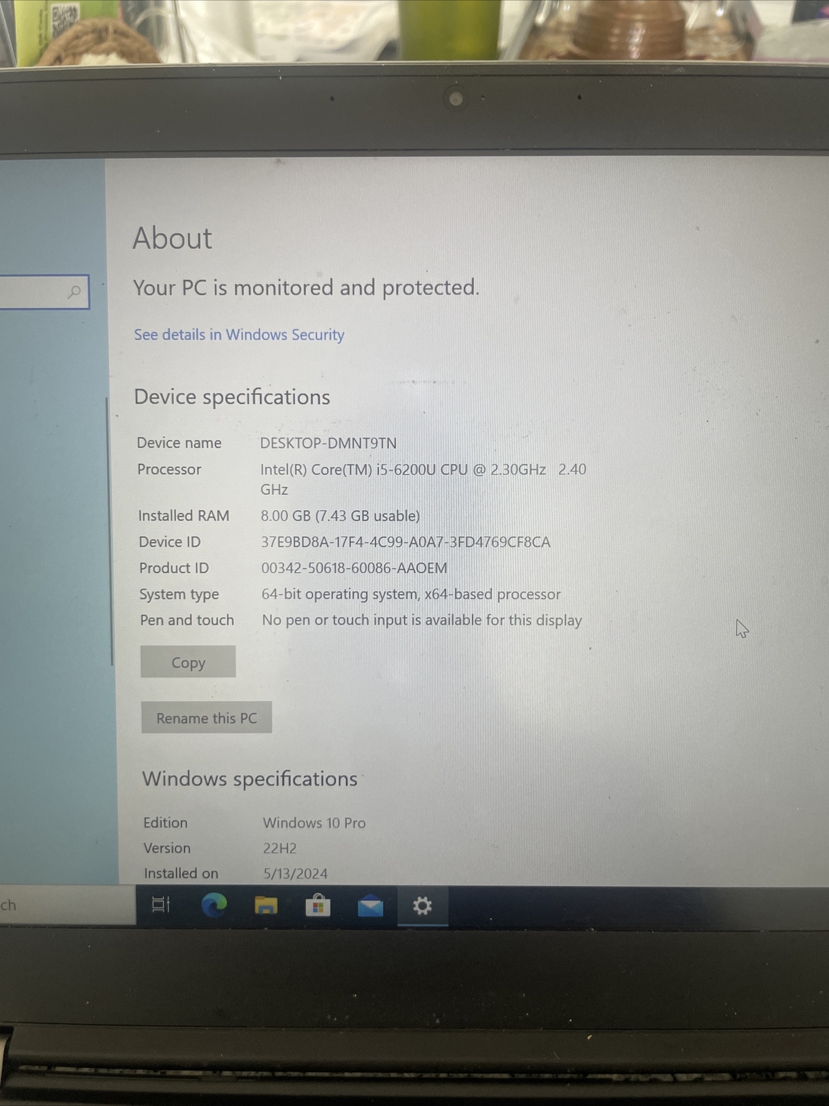 LenovoX1 Carbon Laptop i5 6200U 2.30GHZ 14″ FHD 8GB RAM 256GB NVMe Windows 10Pro