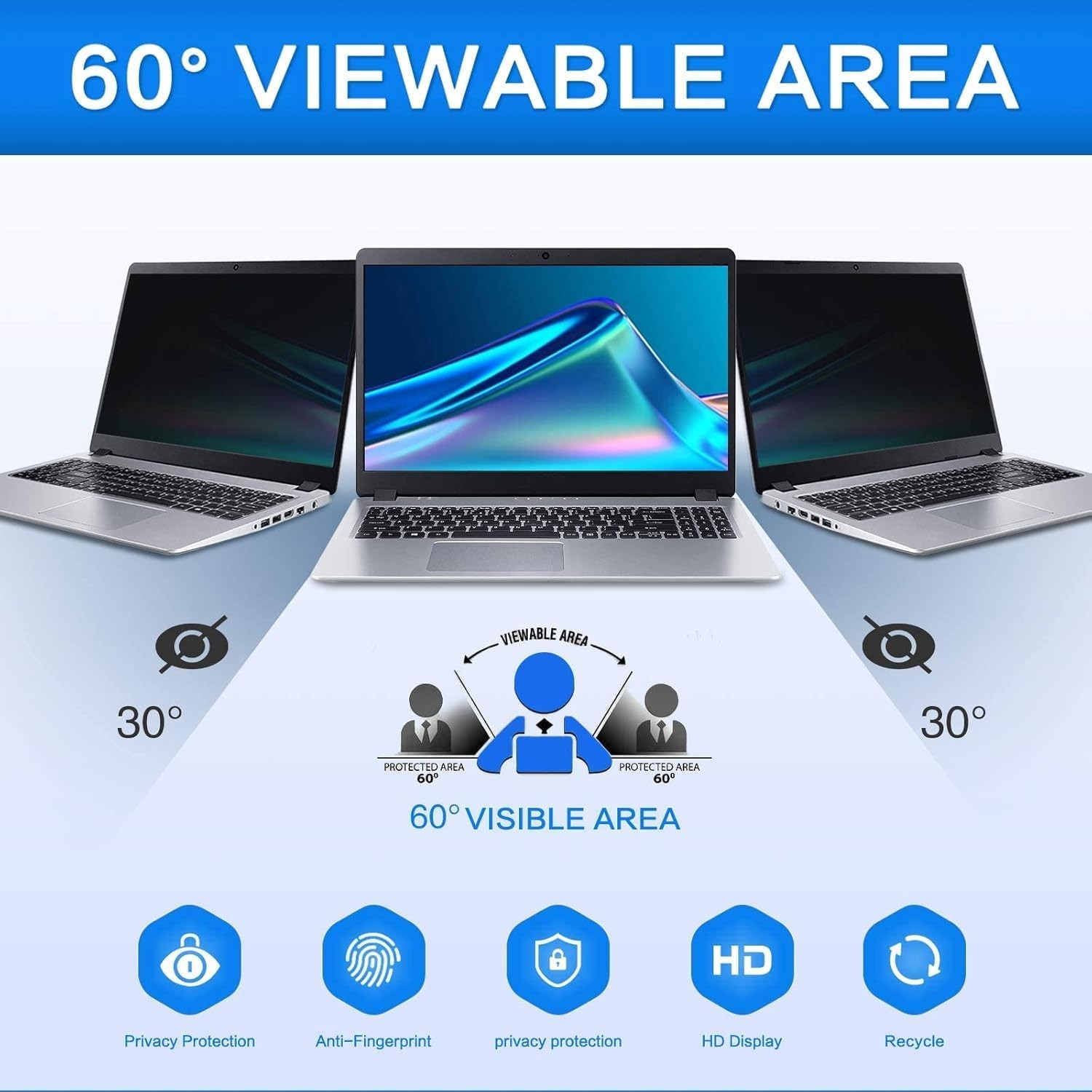 14″ Privacy Screen Filter for 16:10 Laptops – Anti-Peeping, Anti-Glare, ZOEGAA