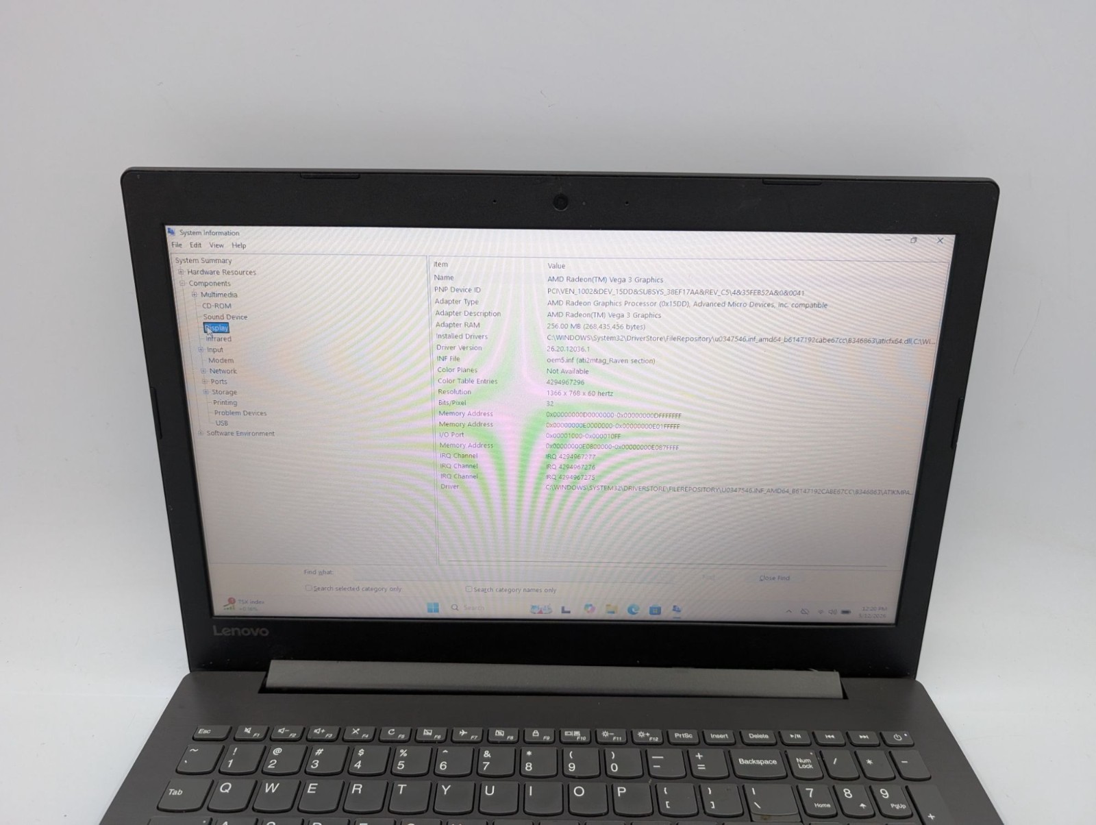 Lenovo IdeaPad 330-15ARR 15.6″ AMD Ryzen 3 2200U 8GB RAM 120GB SSD Win 11 Home