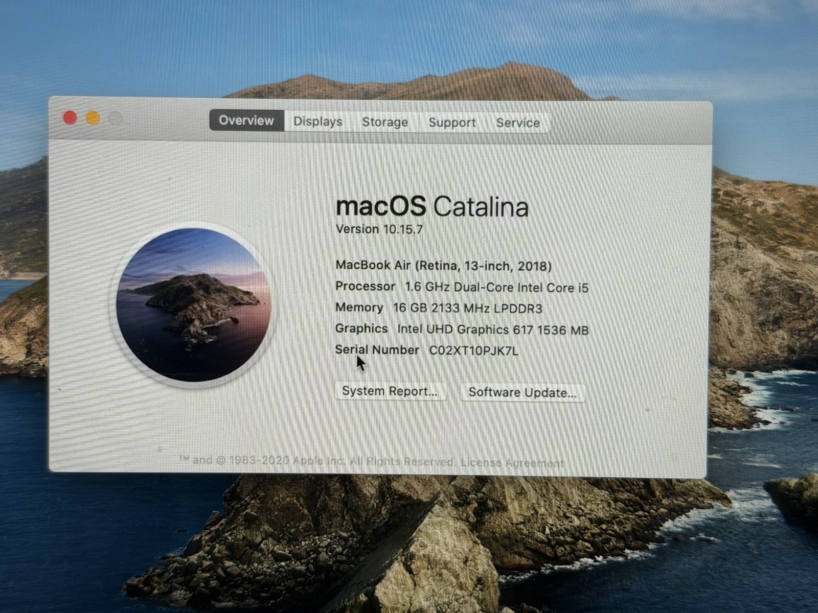Apple Macbook Air i5 13″ A1932 1.6 Dual Core, 16GB, 256GB SSD