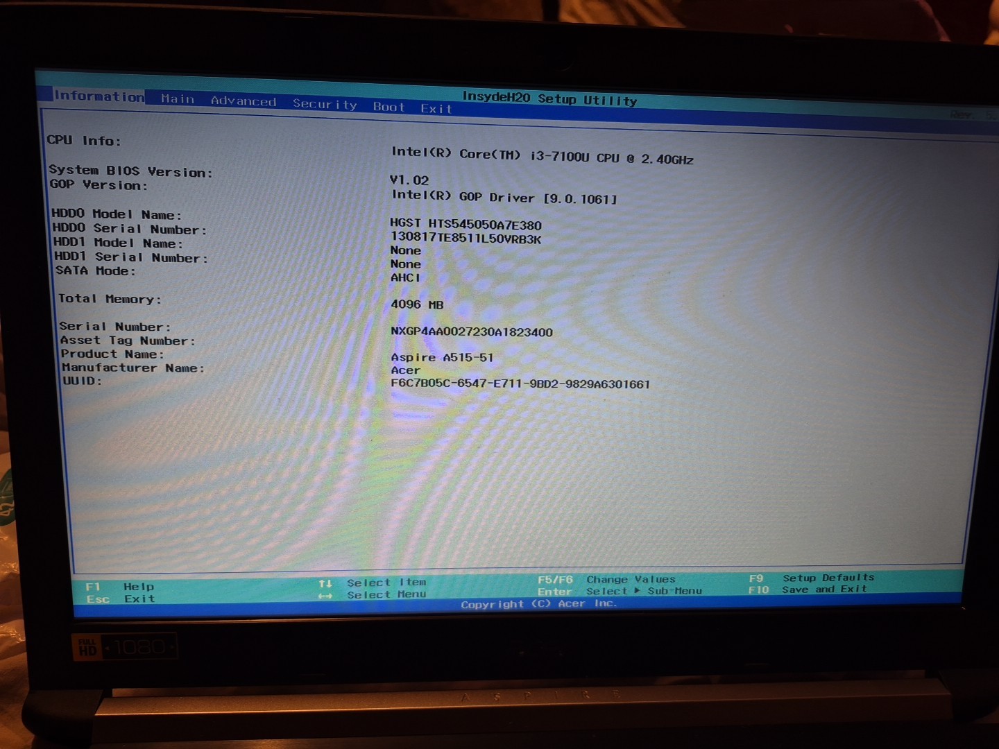 *Bad Battery*Acer Aspire 5 A515-51-3509 15.6″ Laptop/i3-7100U/4GB/500 GB HDD