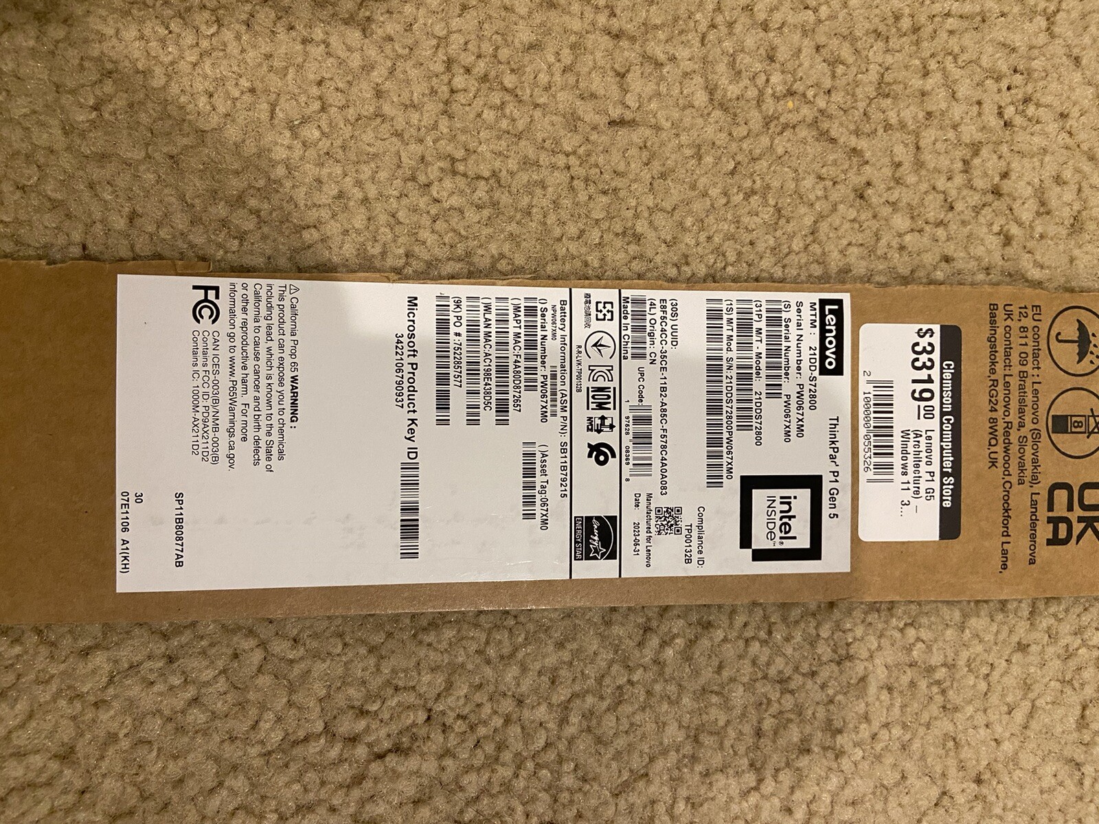 Lenovo ThinkPad P1 Gen 5 16” (1TB SSD, Intel Core i7-12700H, 3.5GHz, 32GB RAM)
